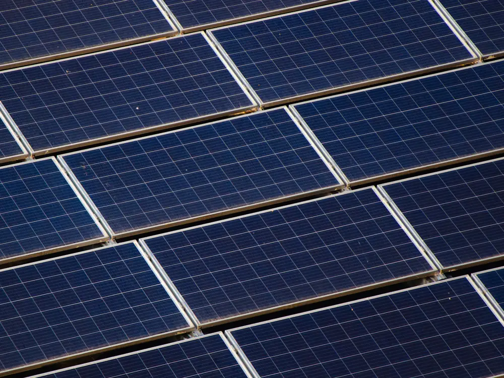 Rows of solar panels on a roof