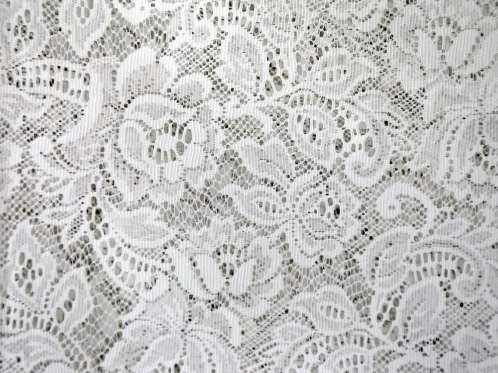 Close-up of ivory floral lace